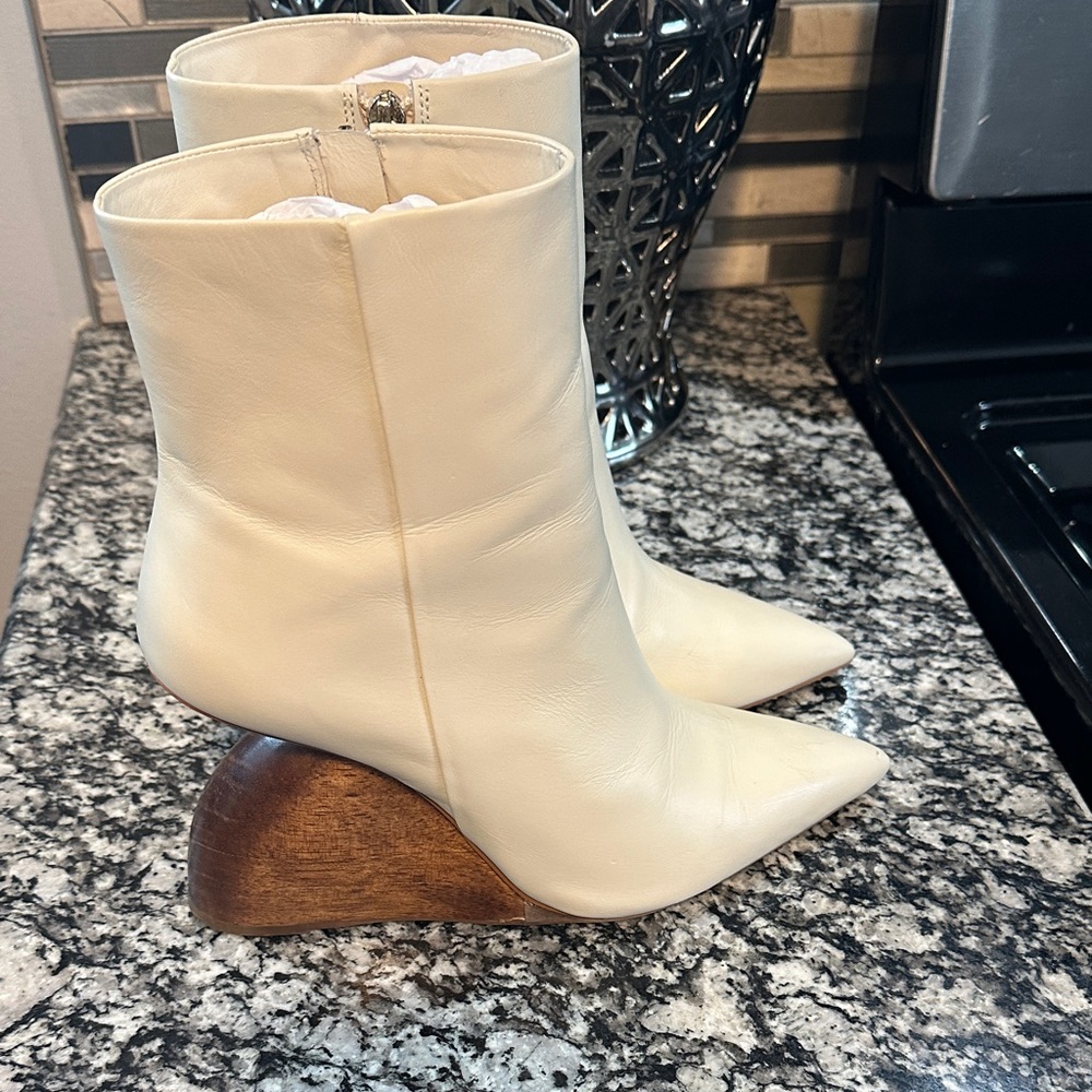 Cult Gaia Cream Ankle Boots
